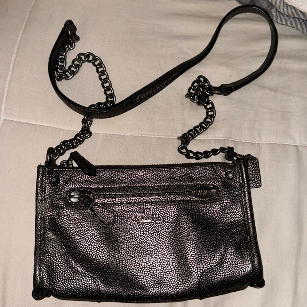 COACH metallic crossbody purse